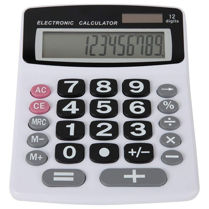 Lily's Home Lily' Home Jumbo 12 Digit with Solar Power, Large LCD Display - Desktop Calculator, Dual Power, Large Button Design, Battery Operation, Easy-to-Read Tilted, for Home, Office, School, Class & Business - Image 1